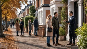 Prospective buyers attending UK property viewings in autumn as housing market activity begins to recover.