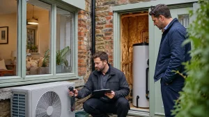Energy assessor inspecting a UK rental property ahead of tighter EPC efficiency rules