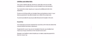 GOV.UK guidance showing how utilities and Council Tax may be included in rent or charged separately.